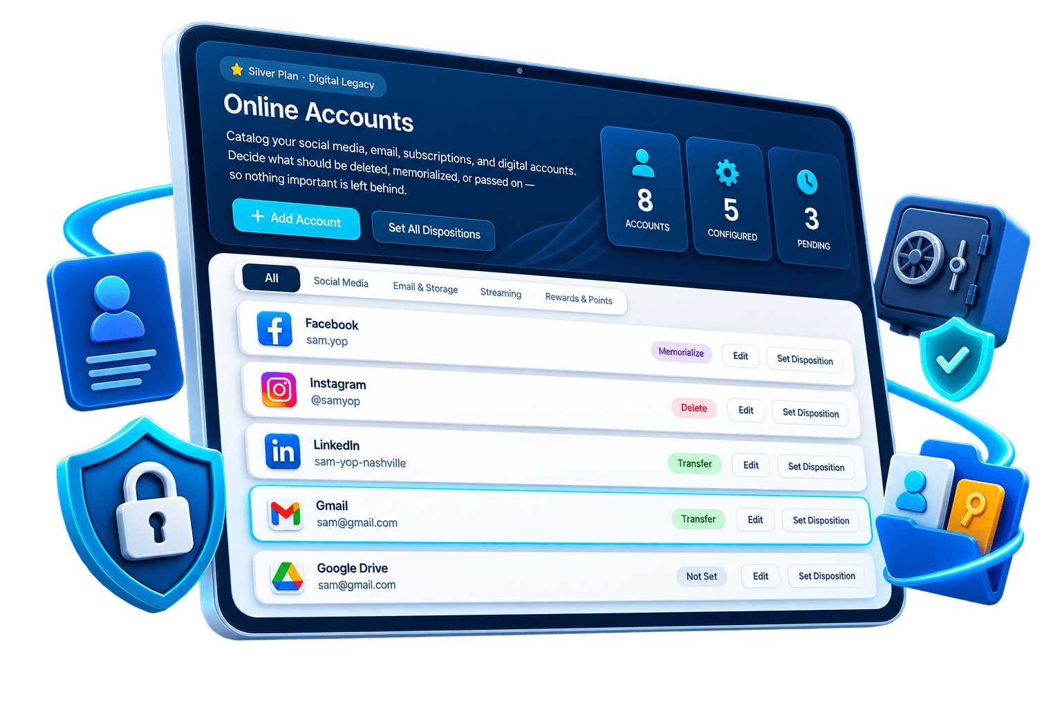 My-Legacy.ai platform interface illustration