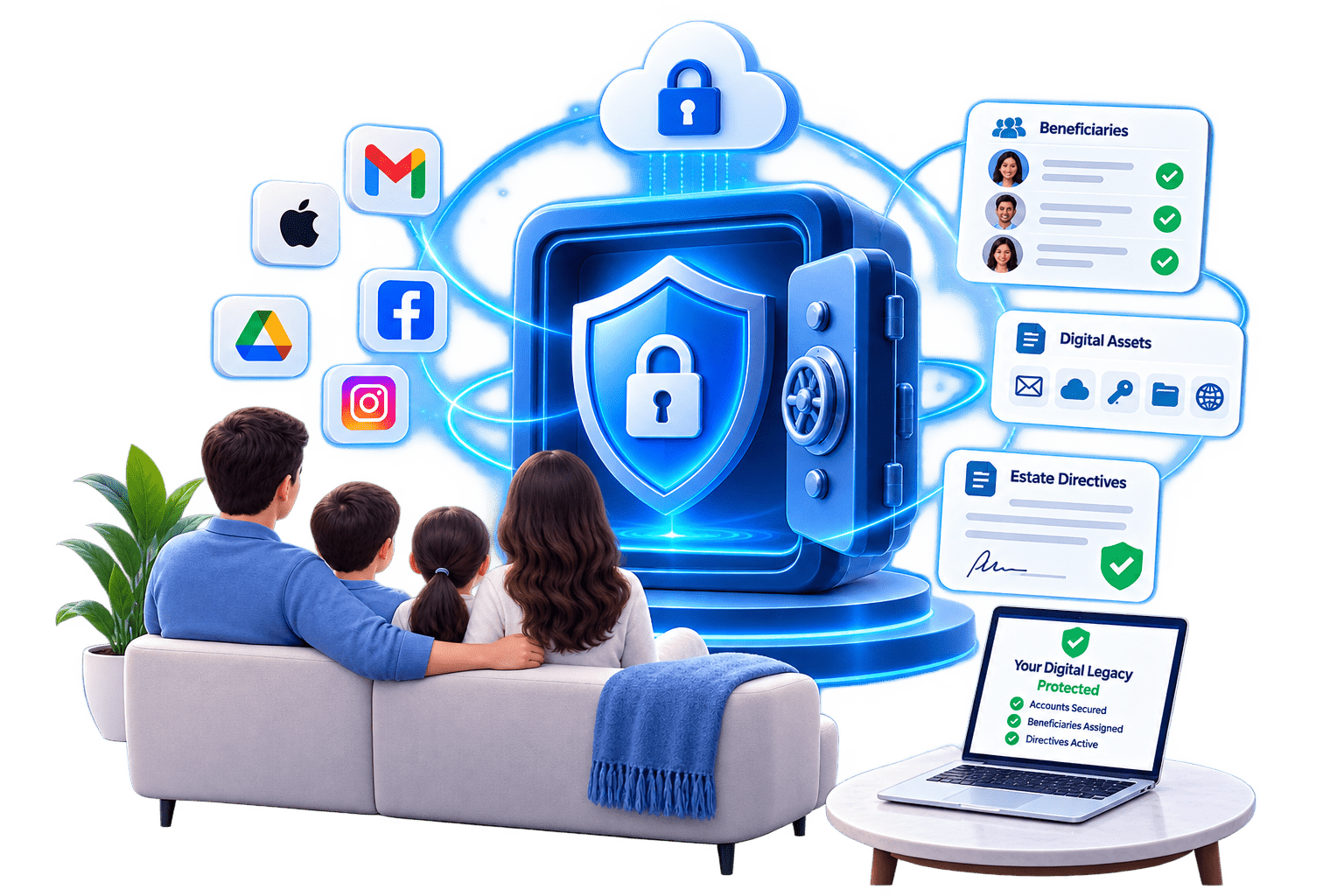 My-Legacy.ai platform interface illustration