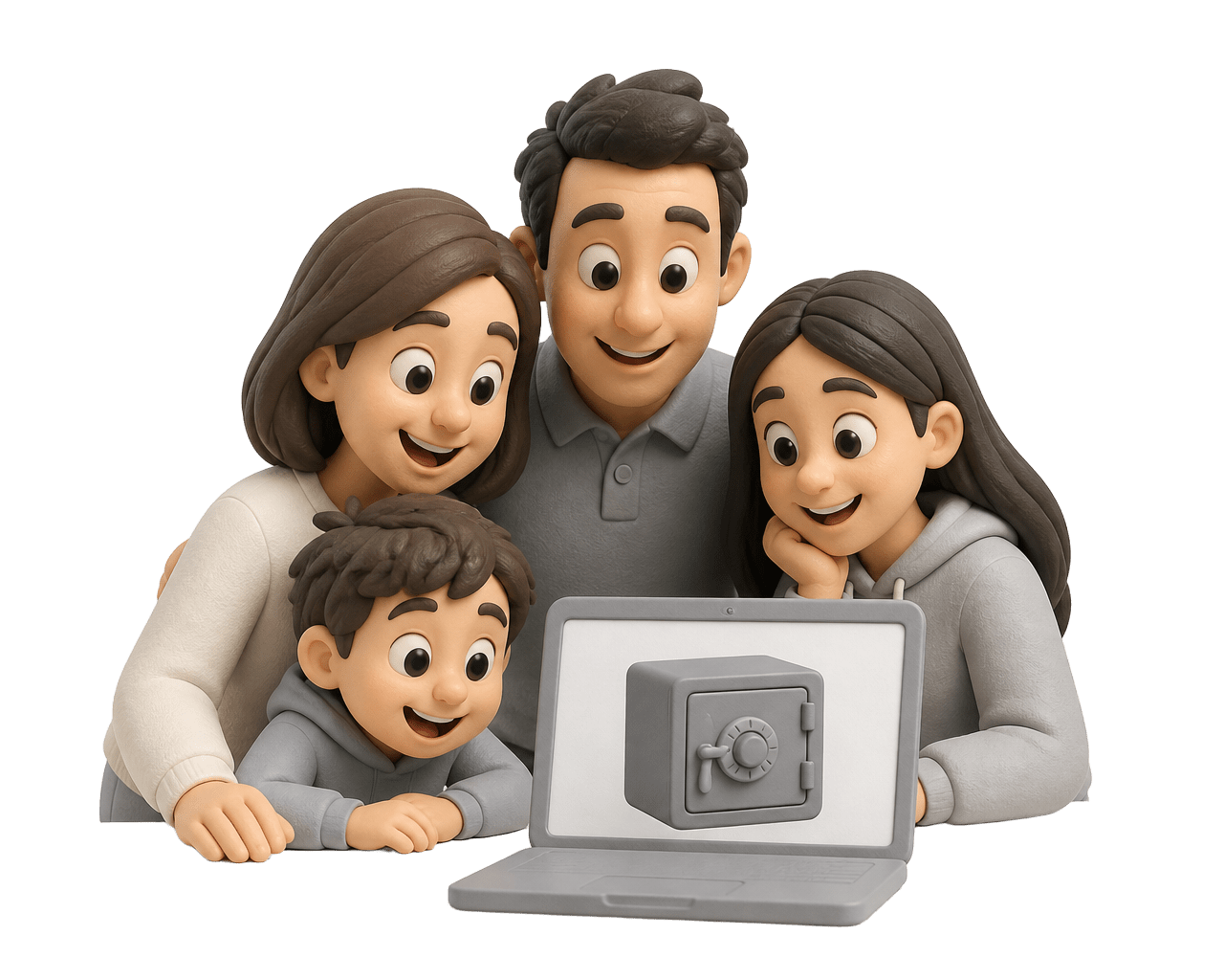 Animated family representing inheritance recipients